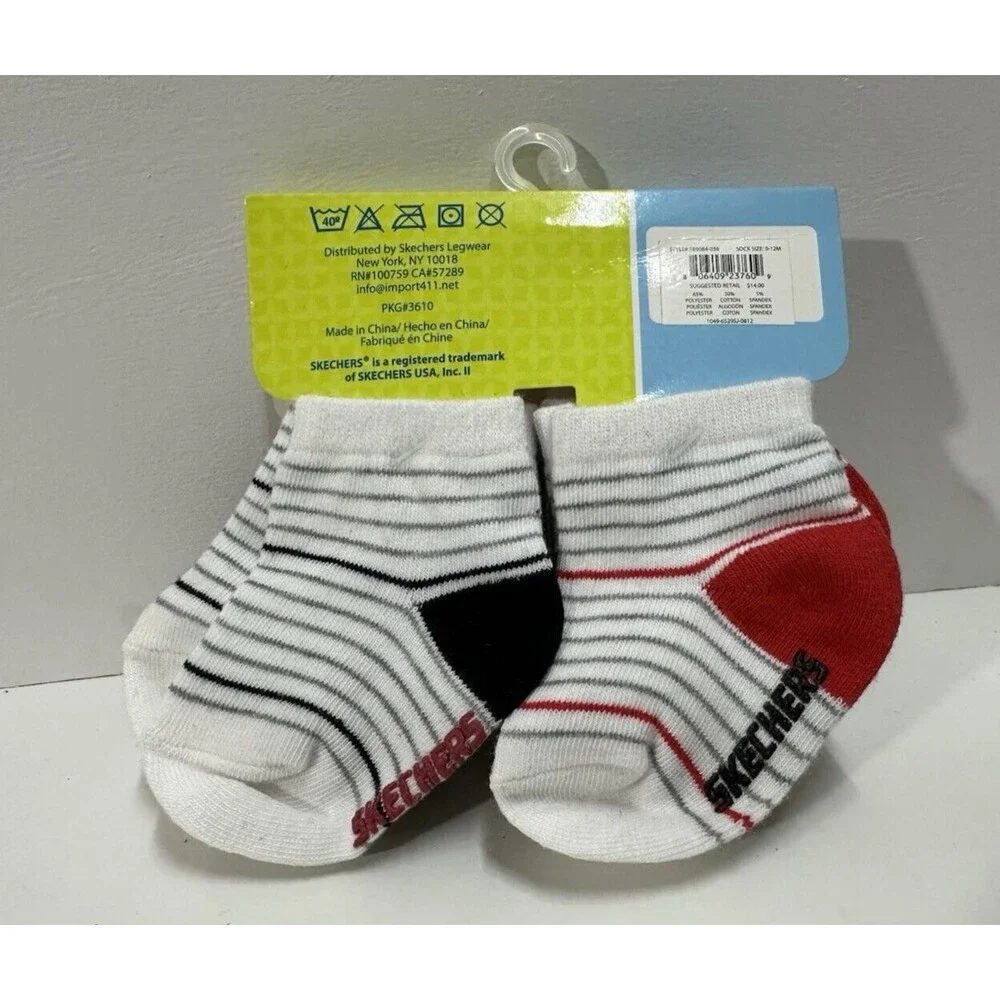 Skechers baby infant boy 0-12 months 6 pairs pack socks